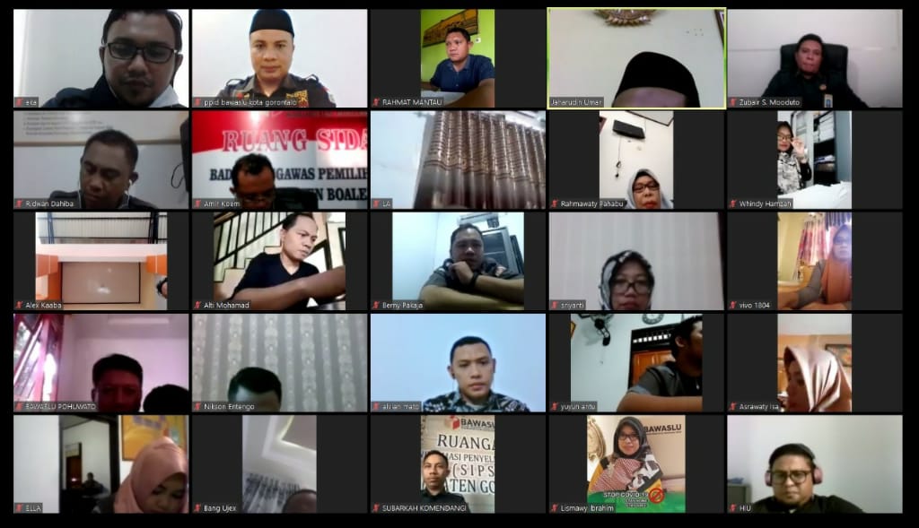 IKUTI RAKOR ONLINE ,BAWASLU GORUT SEGERA MENYUSUN SOP PPID