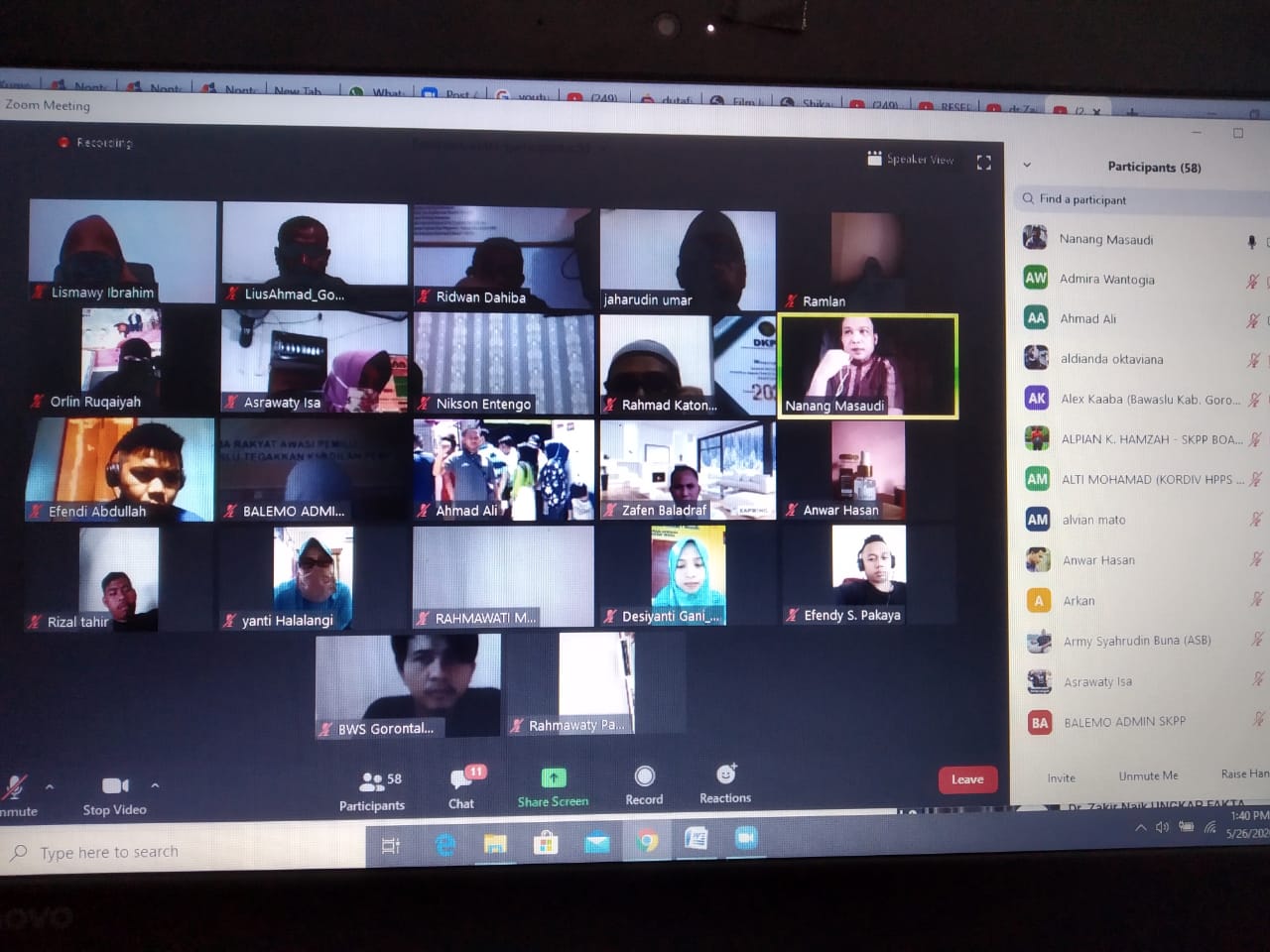 BAWASLU GORUT HADIRI RAKOR DAN EVALUASI PELAKSANAAN SKPP DARING