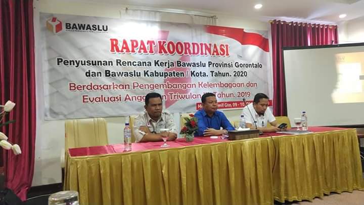Bawaslu Gorut Saat Mengikuti Rakor Penyusunan Rencana Kerja Tahun 2020