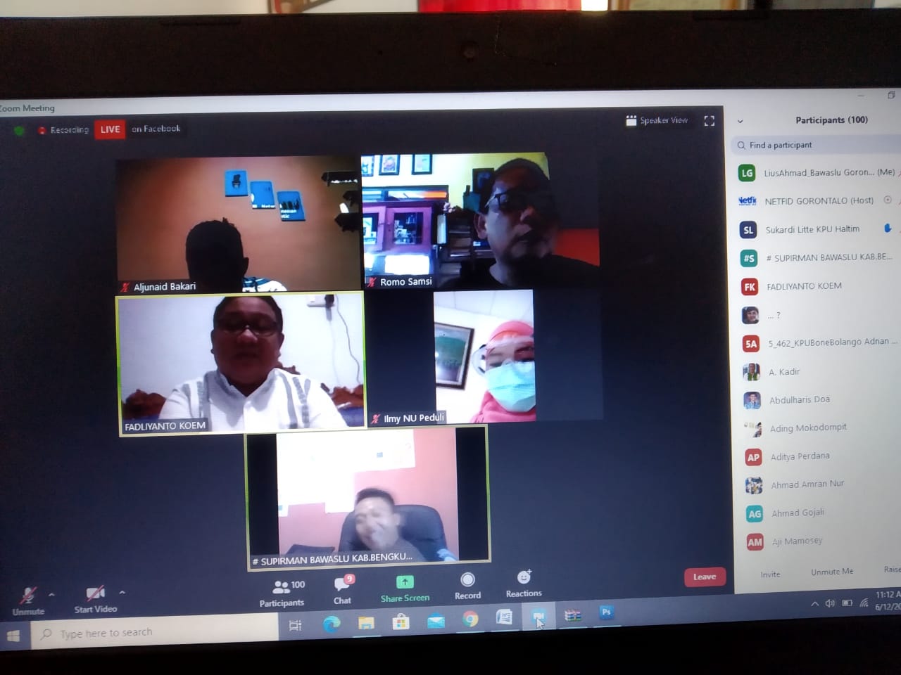 KETUA BAWASLU GORUT IKUTI DISKUSI PUBLIK: MENGAWAL PILKADA DITENGAH PANDEMI COVID-19