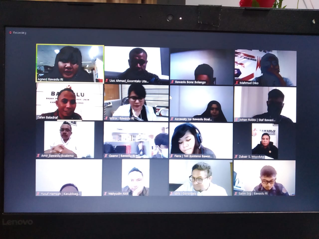 KETUA BAWASLU GORUT HADIRI SOSIALISASI ONLINE DARI BAWASLU RI