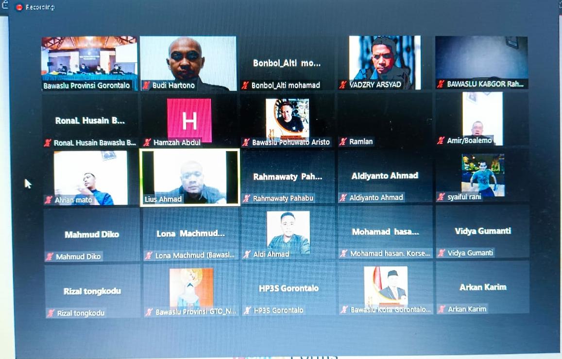 BAWASLU GORUT HADIRI RAPAT KOORDINASI PENYELESAIAN SENGKETA SECARA DARING