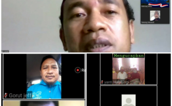 IKUTI DISKUSI DARING,BAWASLU GORUT HADIR LENGKAP