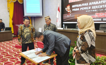 Bawaslu dan Pemkab Gorut Teken MoU Sebagai Upaya Pencegahan Dan Penindakan  Dugaan Pelanggaran Netralitas ASN